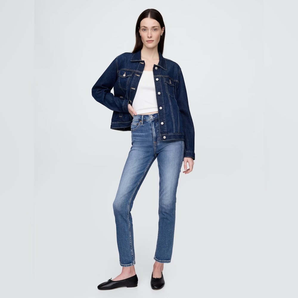 GAP: Cigarette Hi-Rise Ankle Blue Denim Jeans